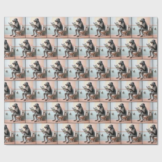 Ierse Wolfshond leest een krant Cadeaupapier (Vlak)