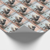 Ierse Wolfshond leest een krant Cadeaupapier (Hoek)