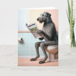 Ierse Wolfshond leest een krant Kaart
