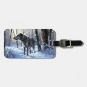 Ierse wolfshond liet het sneeuwen Kerstmis Bagagelabel (Voorkant horizontaal)