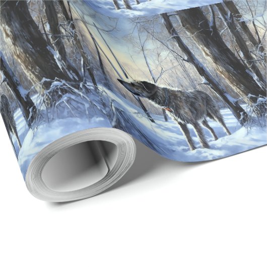 Ierse wolfshond liet het sneeuwen Kerstmis Cadeaupapier (Rol Hoek)