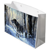 Ierse wolfshond liet het sneeuwen Kerstmis Groot Cadeauzakje (Achterkant Gekanteld)