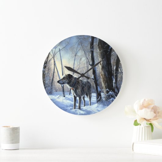 Ierse wolfshond liet het sneeuwen Kerstmis Grote Klok (Huis)