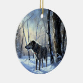 Ierse wolfshond liet het sneeuwen Kerstmis Keramisch Ornament (Rechts)