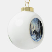Ierse wolfshond liet het sneeuwen Kerstmis Keramische Bal Ornament (Links)