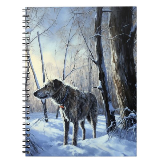 Ierse wolfshond liet het sneeuwen Kerstmis Notitieboek (Voorkant)