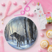 Ierse wolfshond liet het sneeuwen Kerstmis Papieren Bordje (Feest)