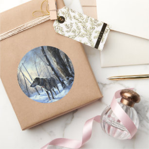 Ierse wolfshond liet het sneeuwen Kerstmis Ronde Sticker