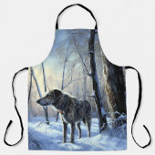 Ierse wolfshond liet het sneeuwen Kerstmis Schort (Voorkant)