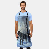 Ierse wolfshond liet het sneeuwen Kerstmis Schort (Gedragen)