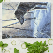 Ierse wolfshond liet het sneeuwen Kerstmis Theedoek (Gevouwen)