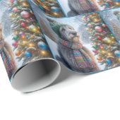 Ierse Wolfshond met kerstboom Cadeaupapier (Rol Hoek)