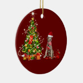 Ierse wolfshond met Petten kerst Keramisch Ornament (Rechts)