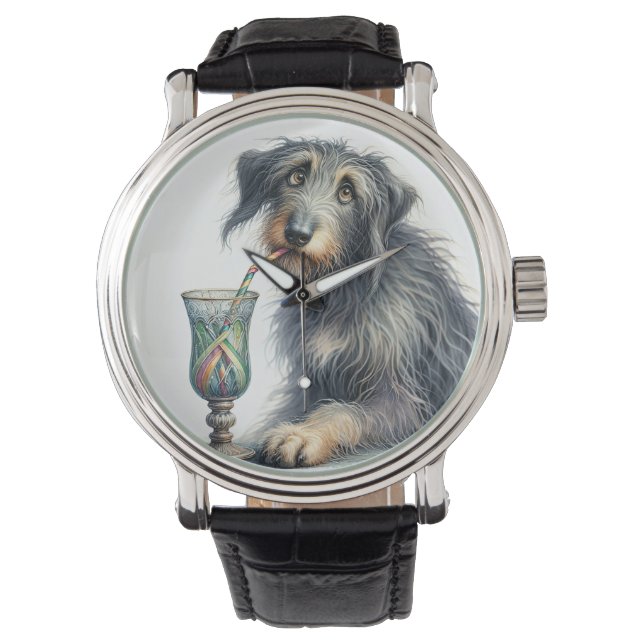 Ierse wolfshond met soda horloge (Voorkant)