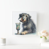 Ierse wolfshond met soda vierkante klok (Huis)