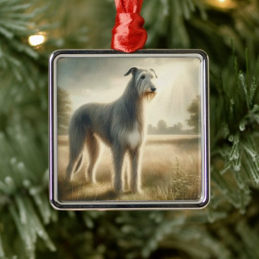 Ierse Wolfshond Metalen Ornament (Boom)
