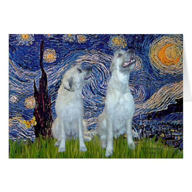 Ierse Wolfshond Paar - Sterrennacht (Voorkant Horizontaal)