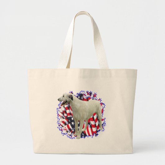 Ierse wolfshond Patriot Grote Tote Bag (Voorkant)