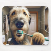 Ierse Wolfshond poetst zijn tanden Muismat (Voorkant)