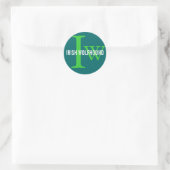 Ierse wolfshond ras monogram ronde sticker (Tas)