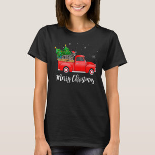 Ierse Wolfshond Rode Truck Kerstboom Kerstmis Hond T-shirt