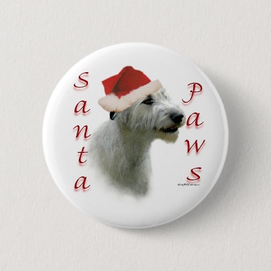 Ierse wolfshond Santa Paws Ronde Button 5,7 Cm (Voorkant)