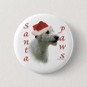 Ierse wolfshond Santa Paws Ronde Button 5,7 Cm