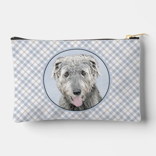 Ierse Wolfshond Schilderen Grijs Originele Hond Ar Etui (Achterkant)