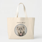 Ierse Wolfshond Schilderen Grijs Originele Hond Ar Grote Tote Bag (Voorkant)