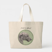 Ierse Wolfshond Schilderen Grijs Originele Hond Ar Grote Tote Bag (Achterkant)