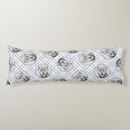 Ierse Wolfshond Schilderen Grijs Originele Hond Ar Lichaamskussen (Voorkant)