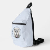 Ierse Wolfshond Schilderen Grijs Originele Hond Ar Sling Bag (Rechterhoek)