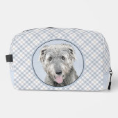 Ierse Wolfshond Schilderen Grijs Originele Hond Ar Toilettasje (Voorkant)