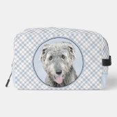 Ierse Wolfshond Schilderen Grijs Originele Hond Ar Toilettasje (Achterkant)