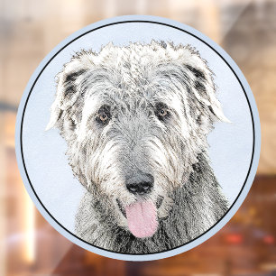 Ierse Wolfshond Schilderij - Mooie Originele Hond Raamsticker