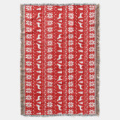 Ierse Wolfshond Silhouetten Kerst Patroon rood Deken (Voorkant Verticaal)