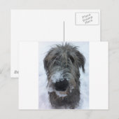 ierse wolfshond speelt in de sneeuw briefkaart (Voorkant / Achterkant)