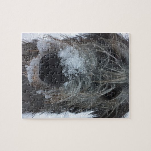 ierse wolfshond speelt in de sneeuw legpuzzel (Horizontaal)