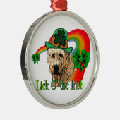 Ierse Wolfshond St. Patrick Metalen Ornament (Rechts)