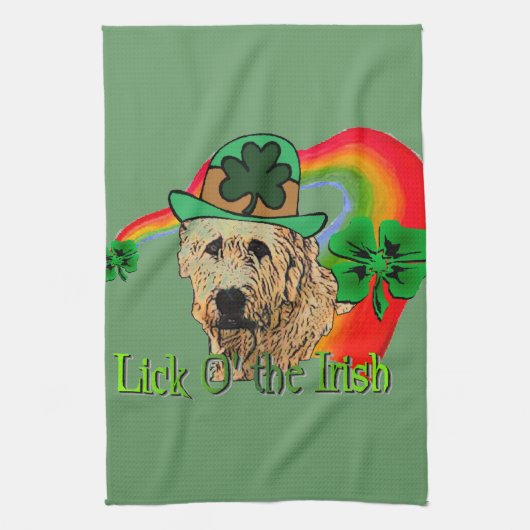 Ierse Wolfshond St. Patrick Theedoek (Verticaal)