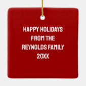 Ierse Wolfshond staart naar een knappe sneeuwman Keramisch Ornament (Achterkant)