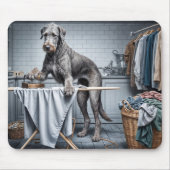 Ierse Wolfshond Strijkkleding Muismat (Voorkant)