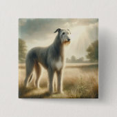 Ierse Wolfshond Vierkante Button 5,1 Cm (Voorkant)