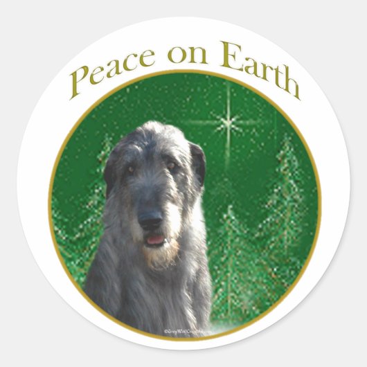 Ierse wolfshond vrede ronde sticker (Voorkant)