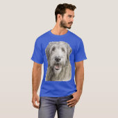 Ierse Wolfshond Waterverf retro T-shirt (Voorkant volledig)