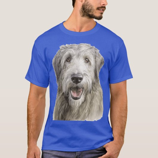 Ierse Wolfshond Waterverf retro T-shirt (Voorkant)