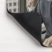 Ierse Wolfshond zakenman in een Kantoor Muismat (Hoek)