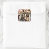 Ierse Wolfshonden delen een milkshake Vierkante Sticker (Tas)