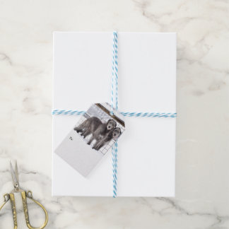 Ierse Wolfshonden in de sneeuw Cadeaulabel