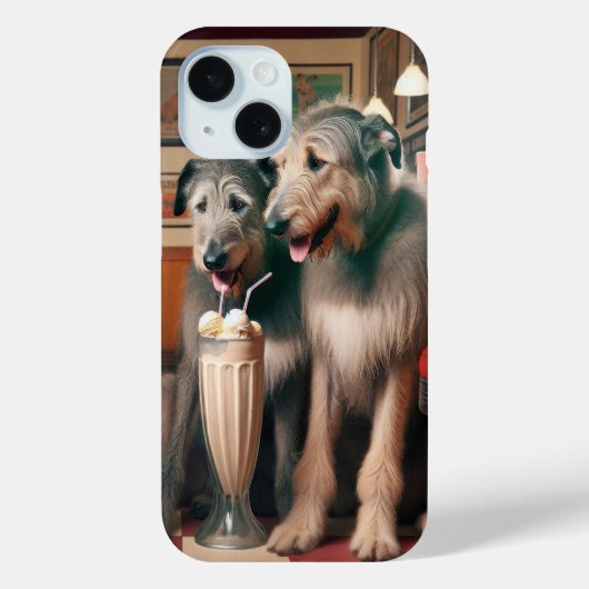 Ierse wolfshonden in retro diner Case-Mate iPhone case (Achterkant)